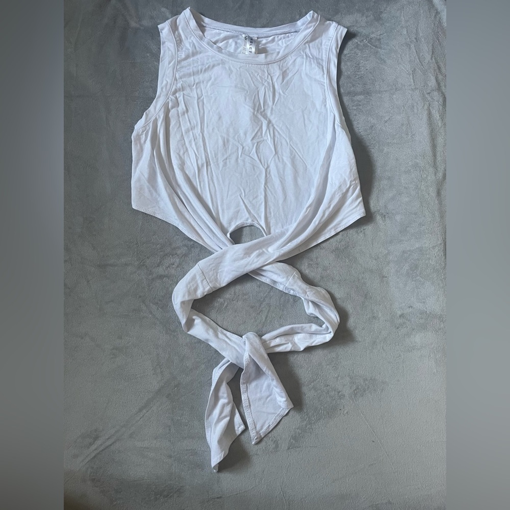 Fabletics Crop Top with Ties and Open Back